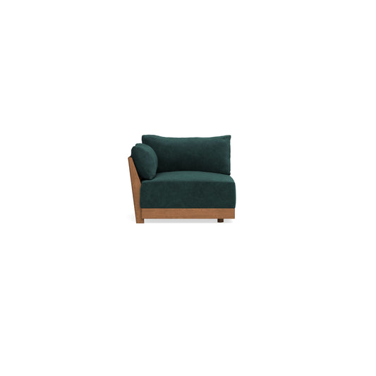 Modular Bondi Espresso End Chair in Harbor Blue | Memory Foam Blend