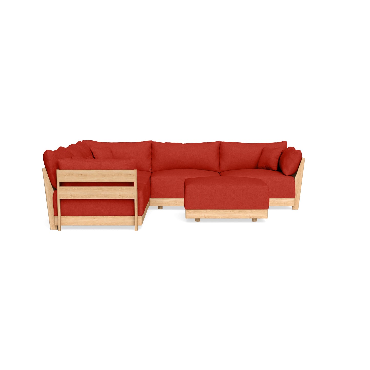 Slipcover Only - Modular Bondi 5-Seater Corner Sectional + Ottoman in Cayenne