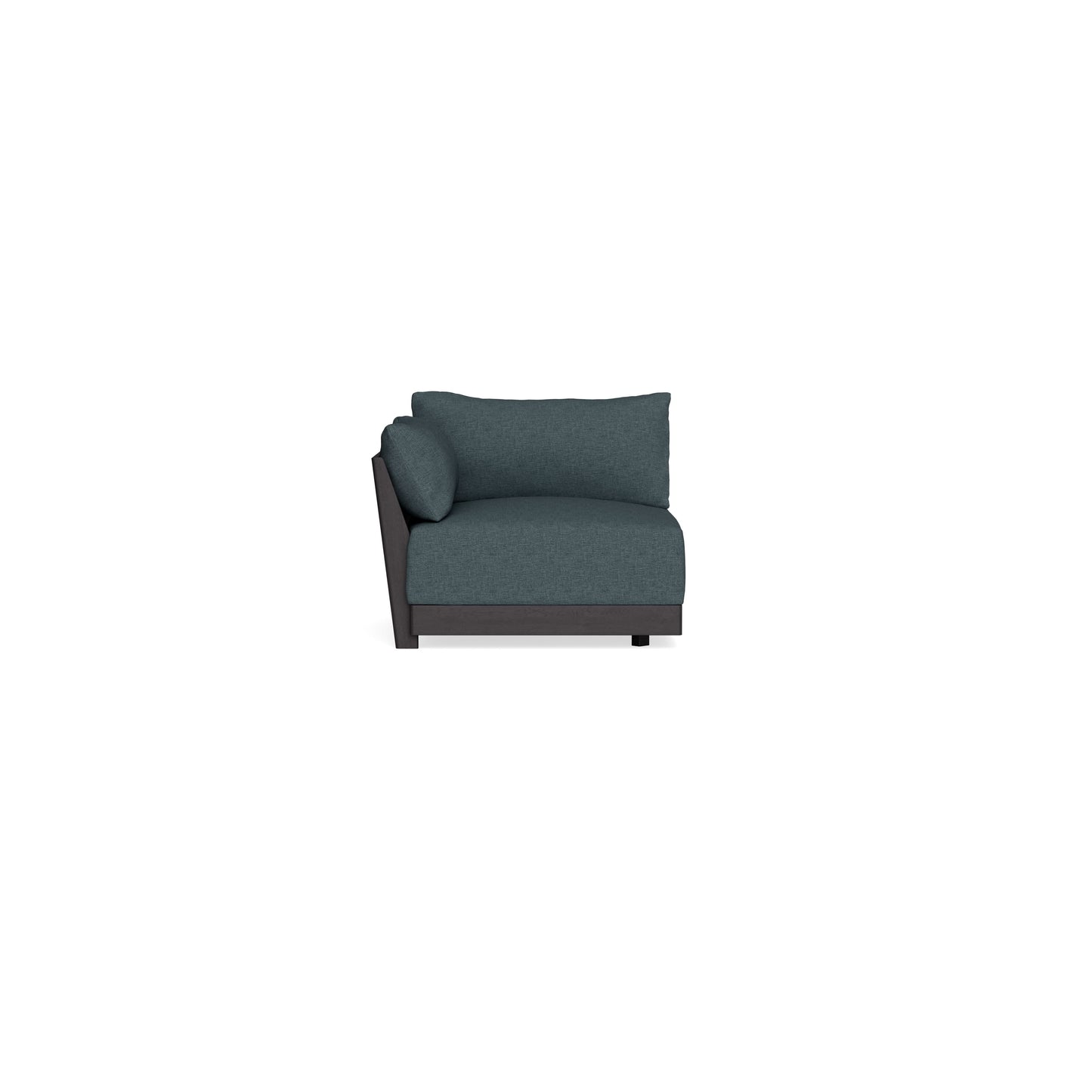 Modular Bondi Black End Chair in Ocean Gray | Memory Foam Blend