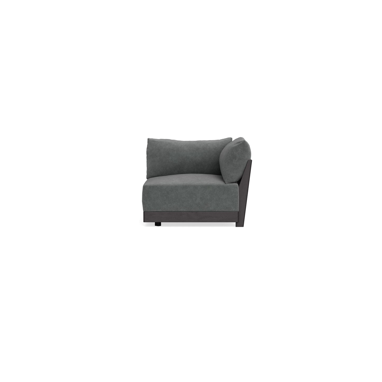 Modular Bondi Black Corner Chair in Chimney Gray | Memory Foam Blend