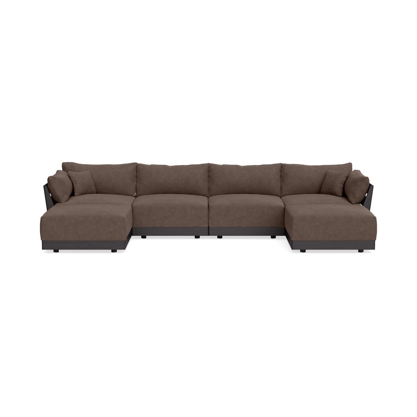Modular Bondi Black 4-Seater U-Sectional in Chocolate | Memory Foam Blend