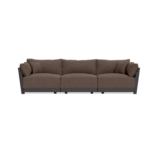 Modular Bondi Black 3-Seater Sofa in Chocolate | Memory Foam Blend