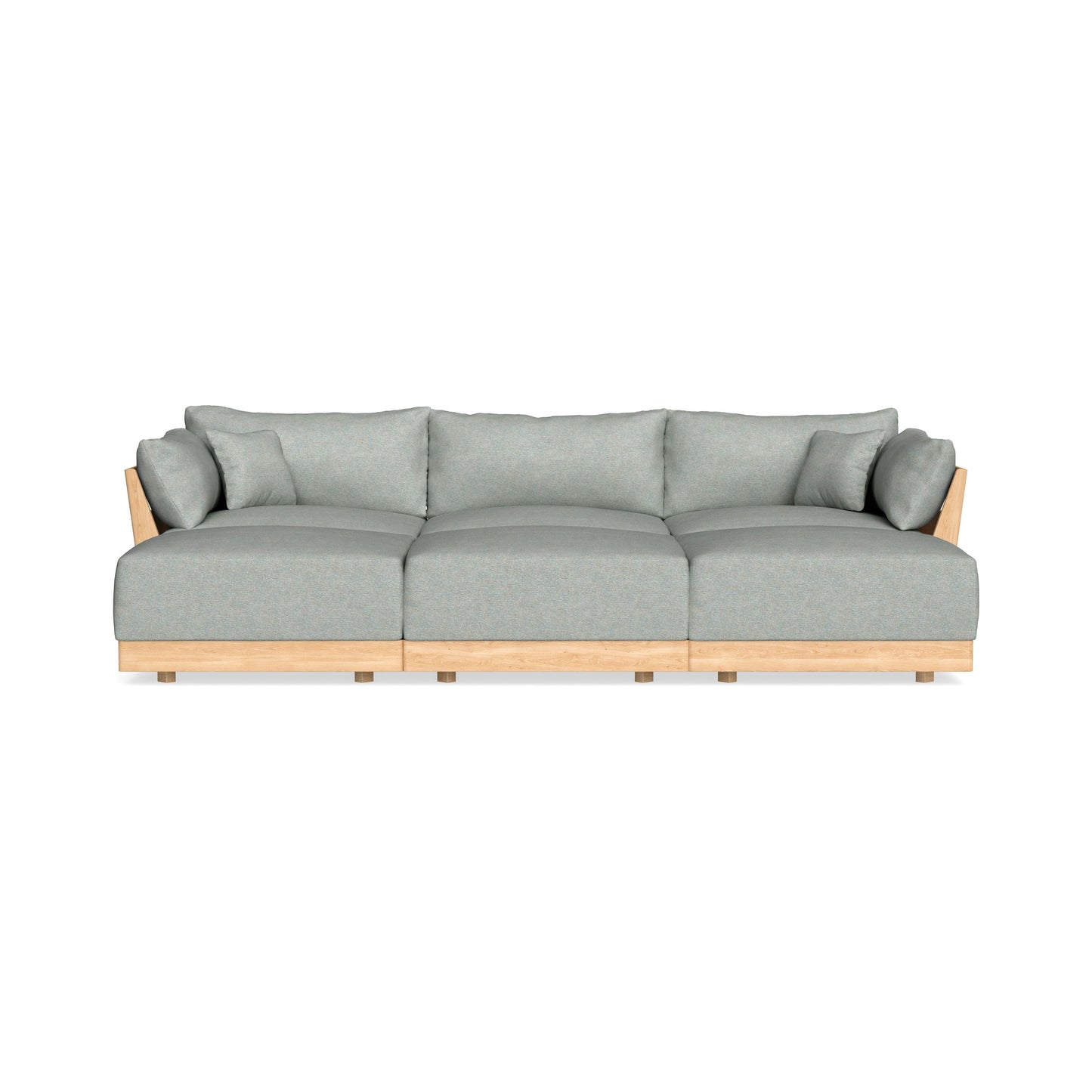 Modular Bondi Latte 3-Seater Daybed Sofa Sectional in Spa | Memory Foam Blend