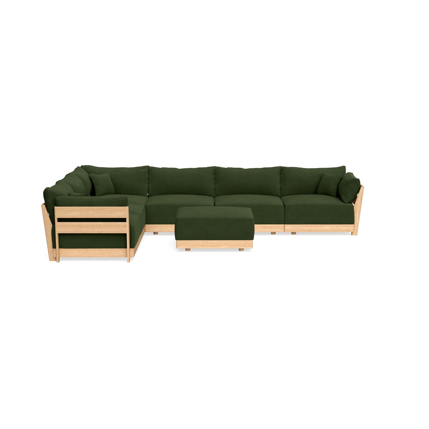 Slipcover Only - Modular Bondi 6-Seater Corner Sectional + Ottoman in Tuscan Green