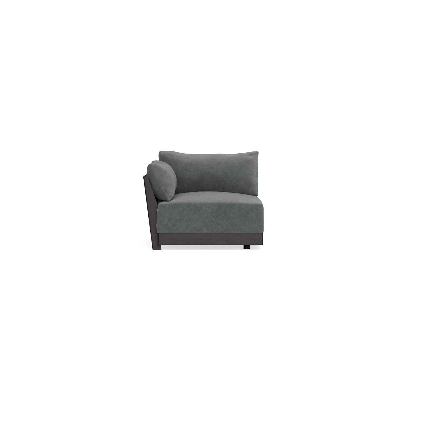 Modular Bondi Black End Chair in Chimney Gray | Memory Foam Blend