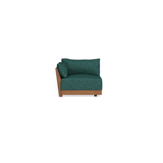 Modular Bondi Espresso End Chair in Forest Green | Memory Foam Blend