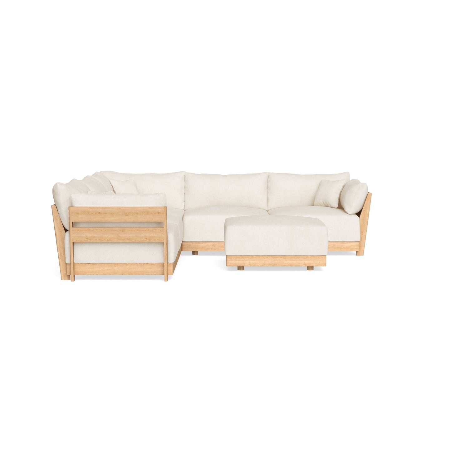 Slipcover Only - Modular Bondi 5-Seater Corner Sectional + Ottoman in Powder