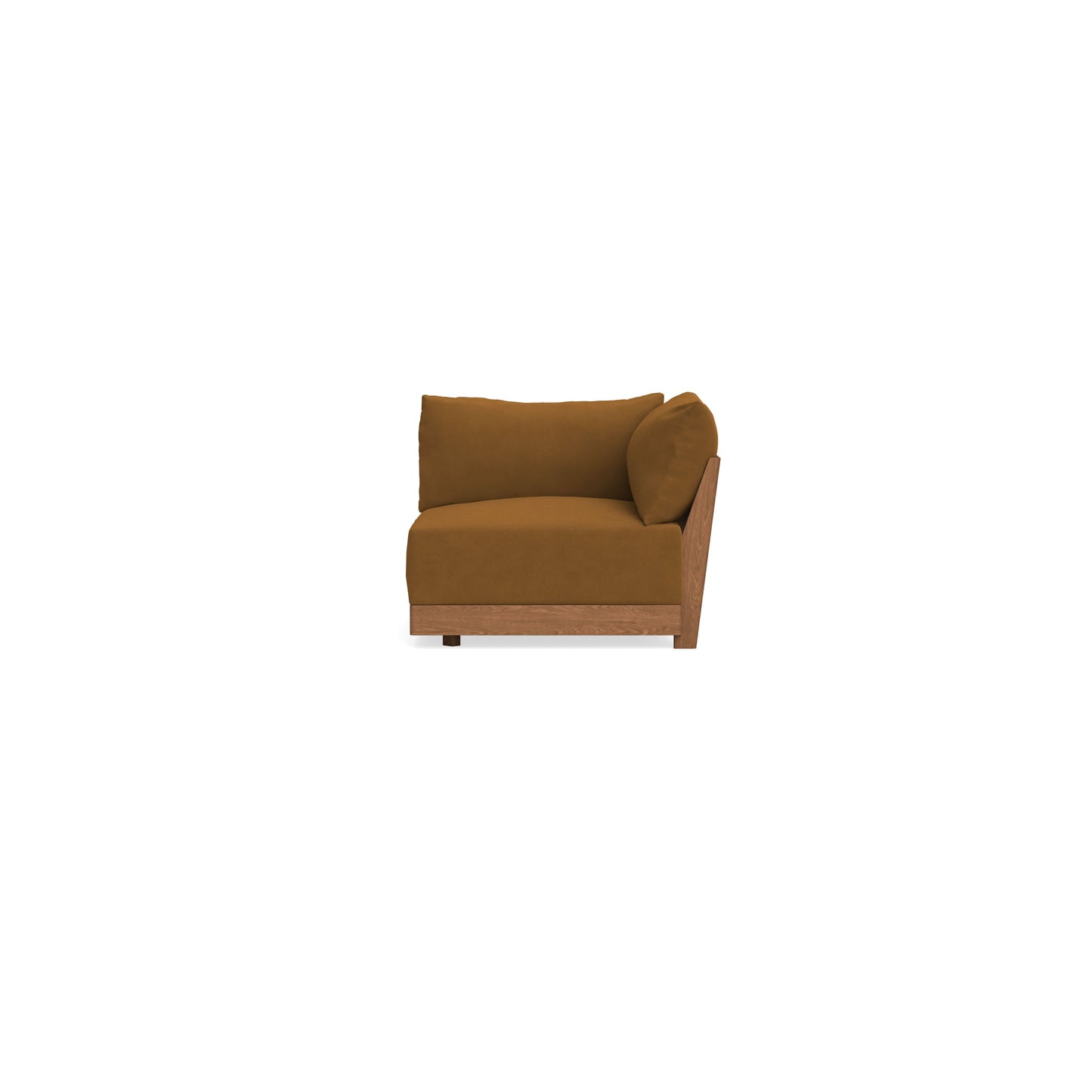 Modular Bondi Espresso Corner Chair in Cognac | Memory Foam Blend