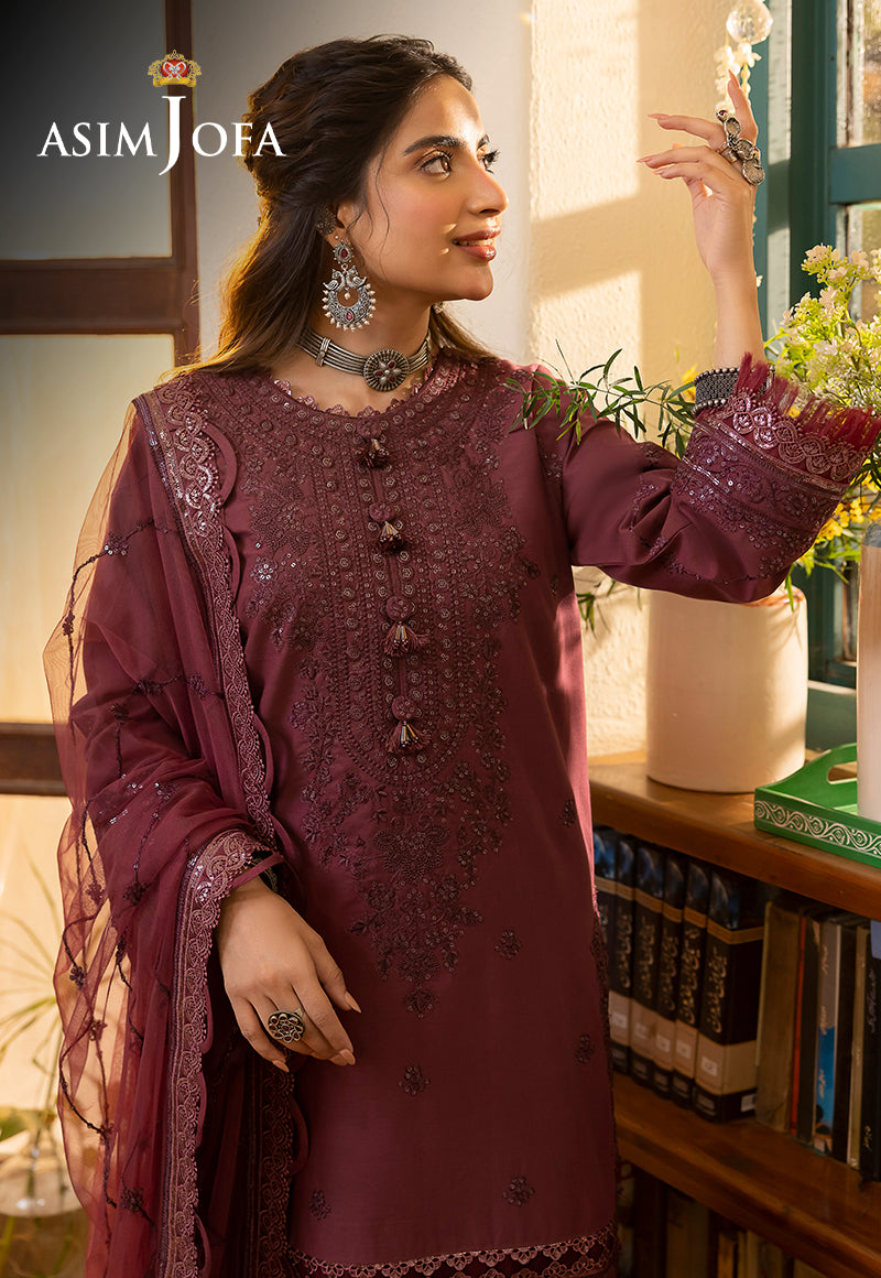 AJSW-10 EMBROIDERED LAWN SILK 3 PCS