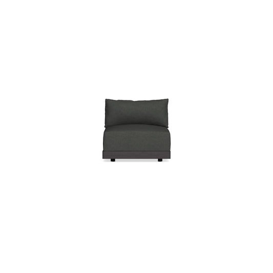Modular Bondi Black Armless Chair in Raven Gray | Memory Foam Blend