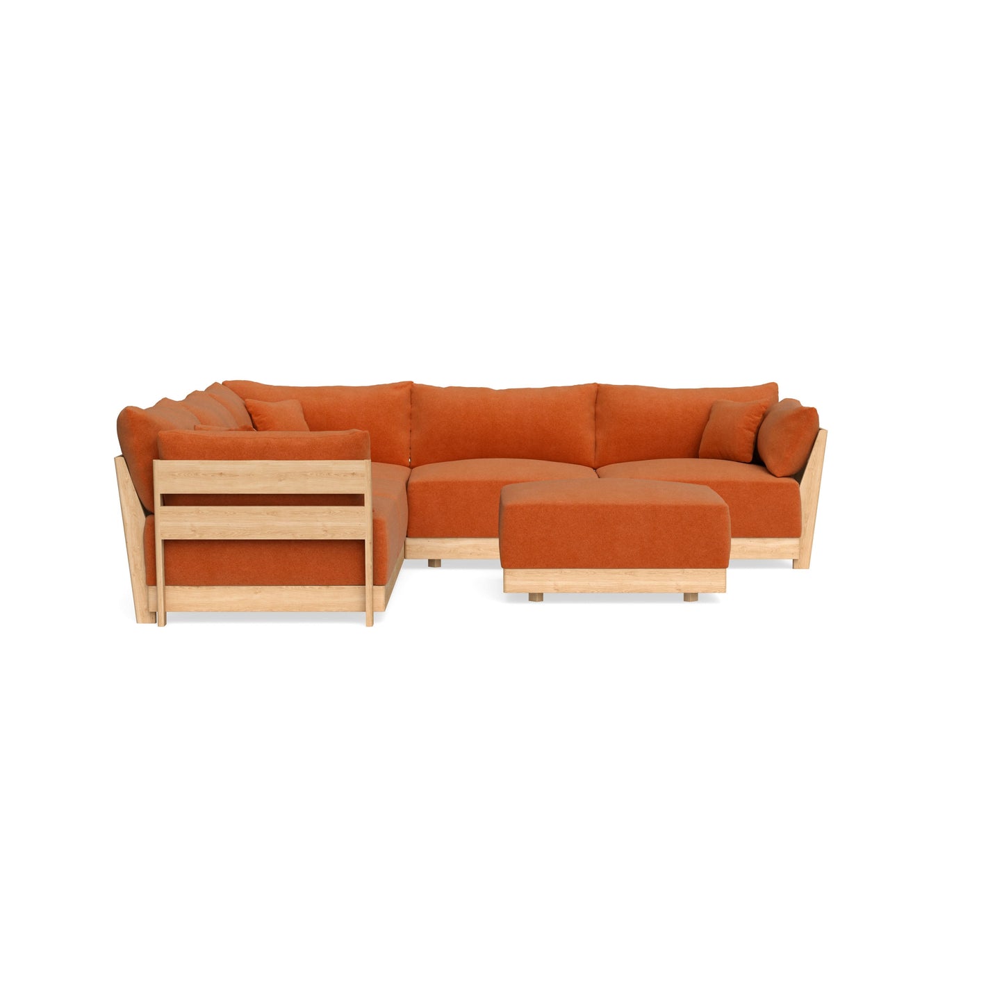Slipcover Only - Modular Bondi 5-Seater Corner Sectional + Ottoman in Terracotta
