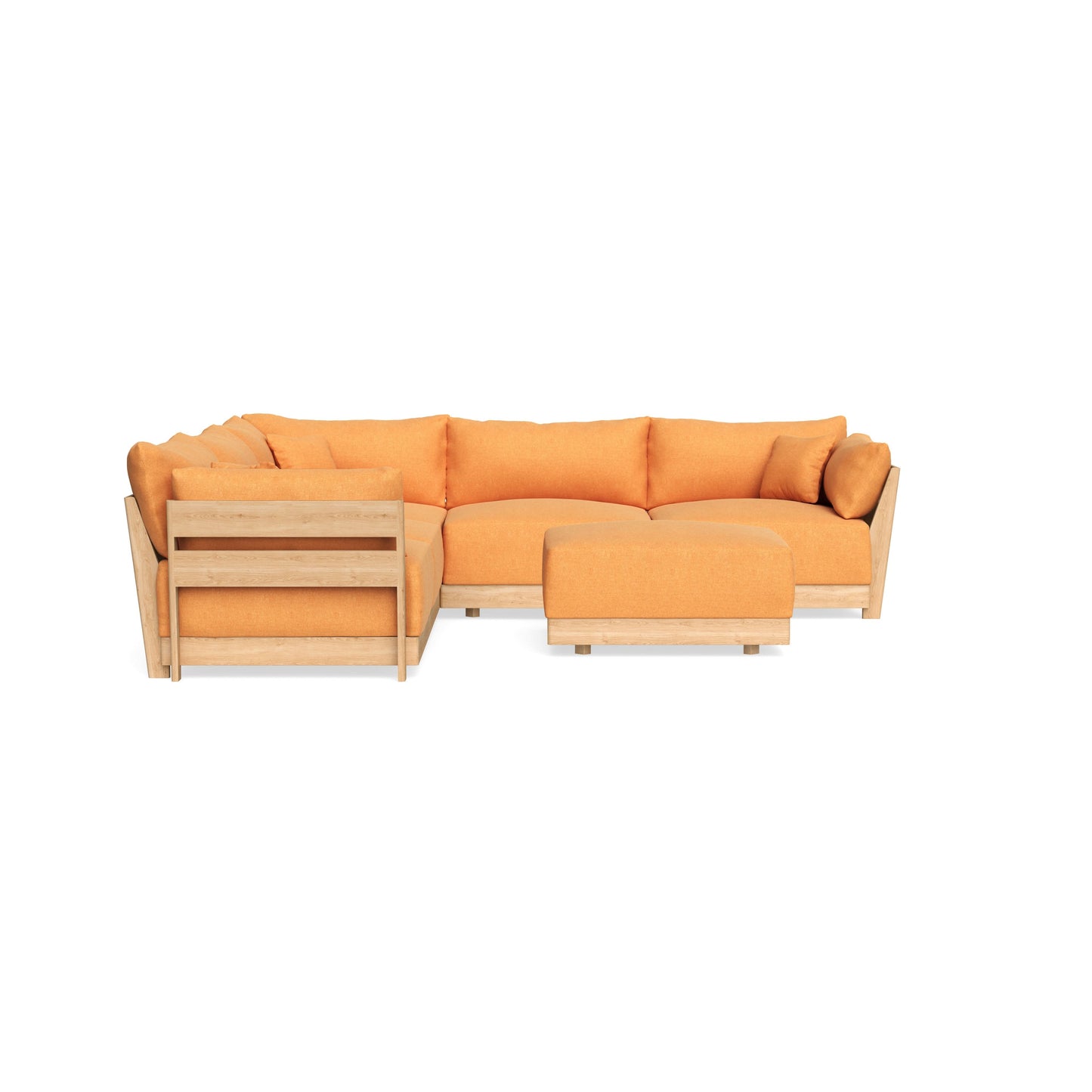 Slipcover Only - Modular Bondi 5-Seater Corner Sectional + Ottoman in Tangerine