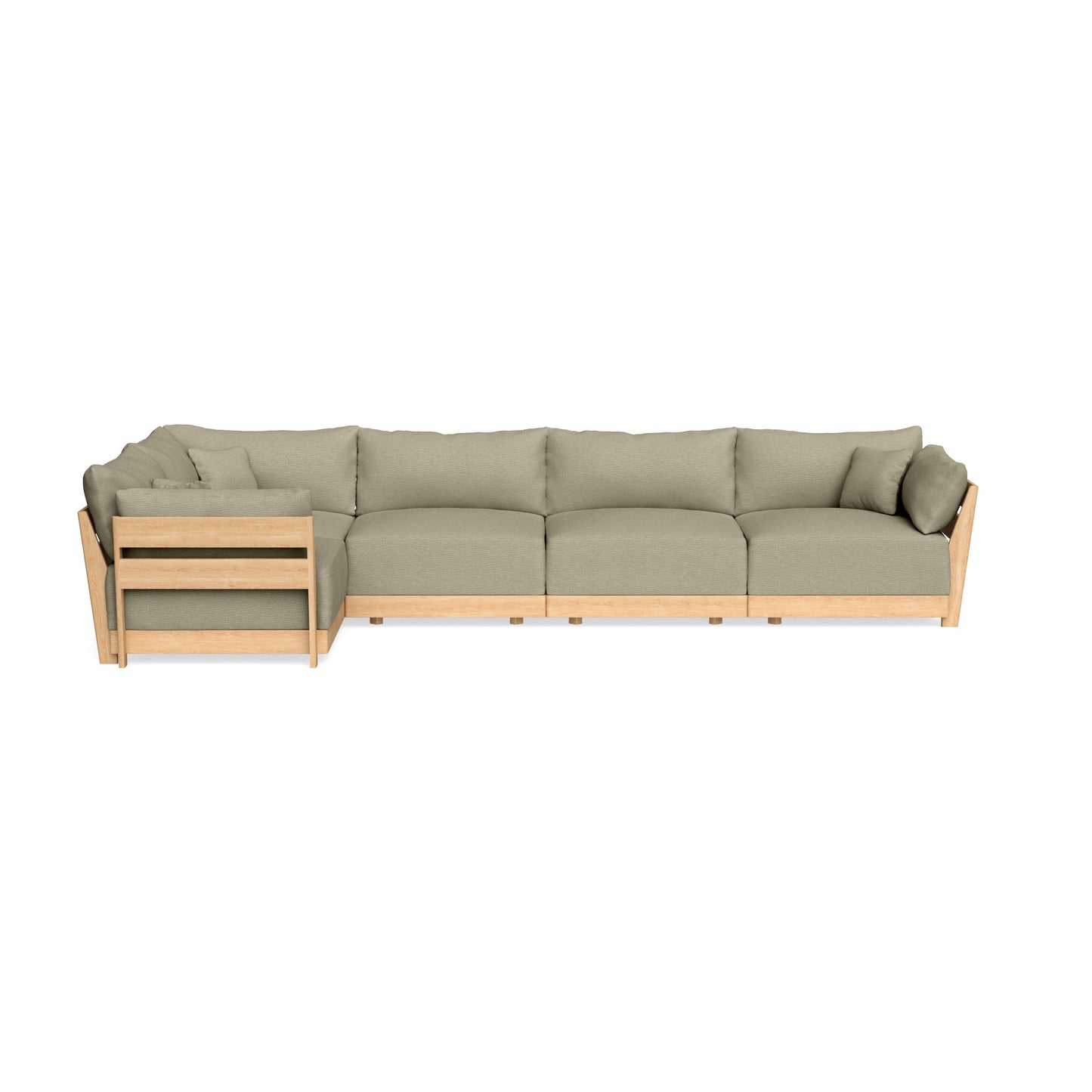Modular Bondi Latte 5-Seater L-Sectional in Cappuccino | Memory Foam Blend