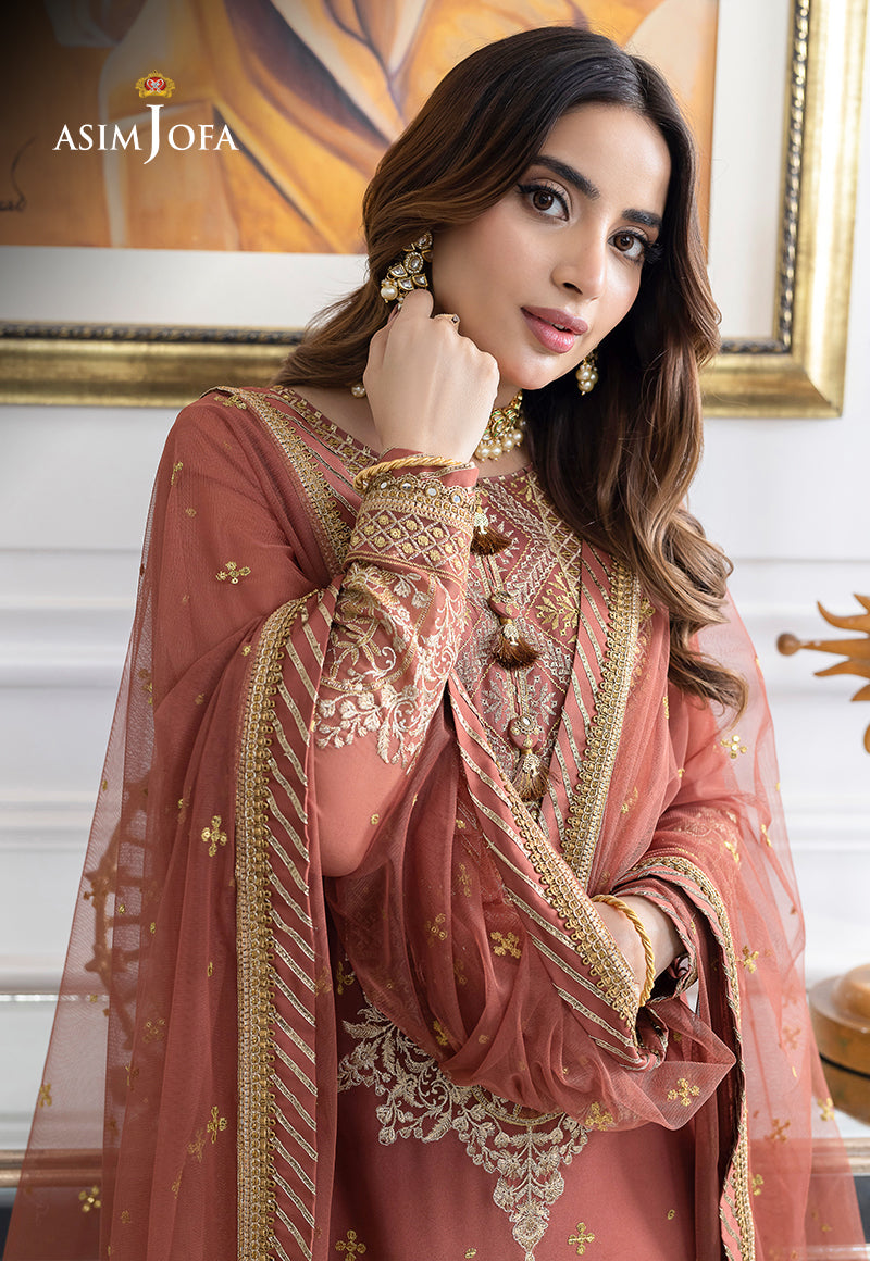 AJJM-13 EMBROIDERED GEORGETTE , ORGANZA 3 PCS