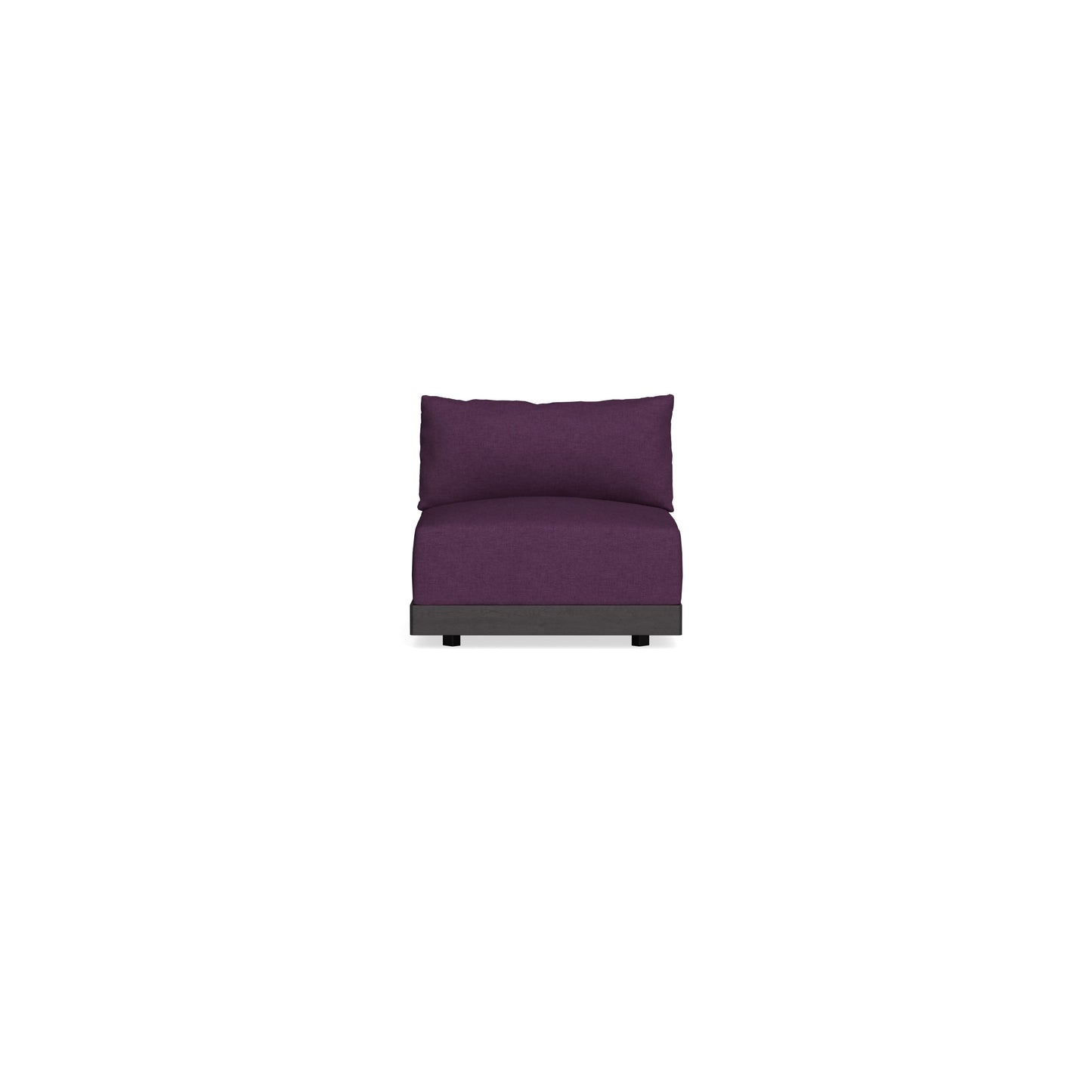 Modular Bondi Black Armless Chair in Aubergine | Memory Foam Blend