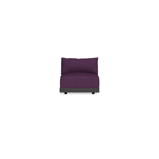 Modular Bondi Black Armless Chair in Aubergine | Memory Foam Blend