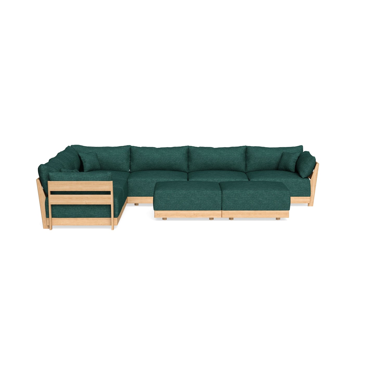 Slipcover Only - Modular Bondi 6-Seater Corner Sectional + Bench Ottoman in Forest Green