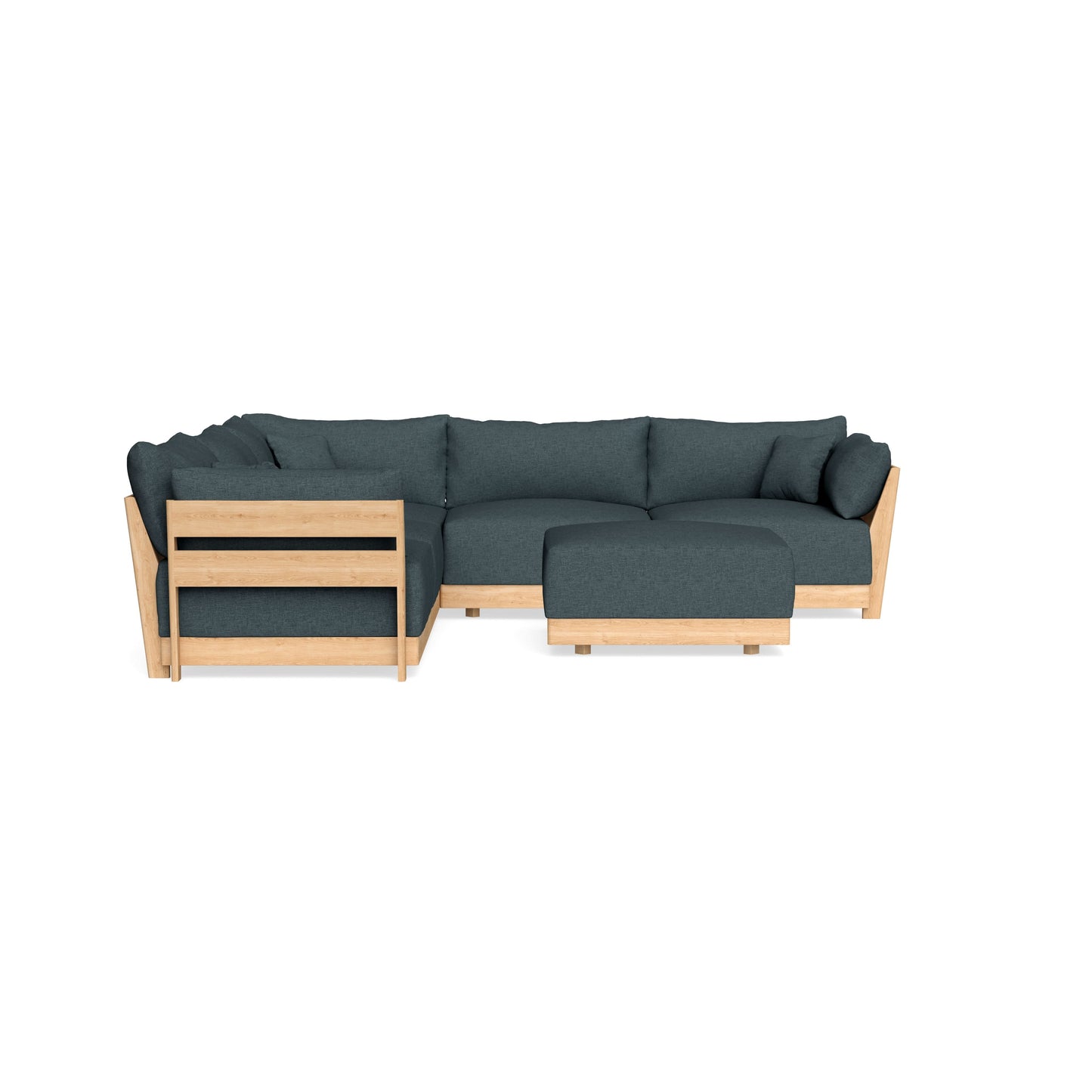 Slipcover Only - Modular Bondi 5-Seater Corner Sectional + Ottoman in Ocean Gray