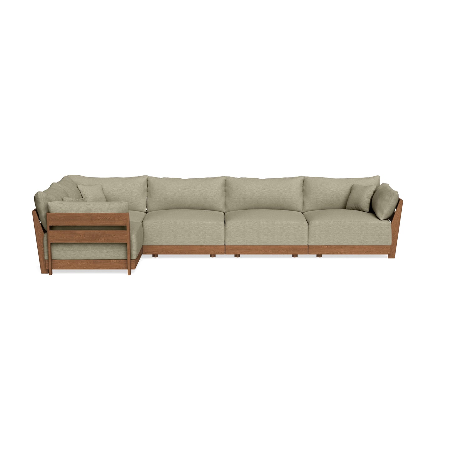 Modular Bondi Espresso 5-Seater L-Sectional in Cappuccino | Memory Foam Blend
