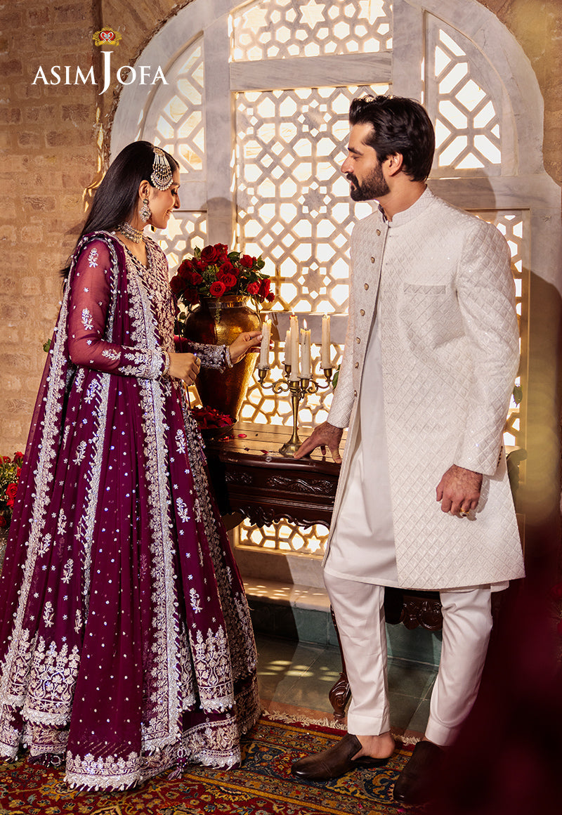 AJMS-01 EMBROIDERED INDIAN RAW SILK 2 PCS