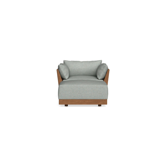 Modular Bondi Espresso Armchair + Ottoman in Spa | Classic Blend