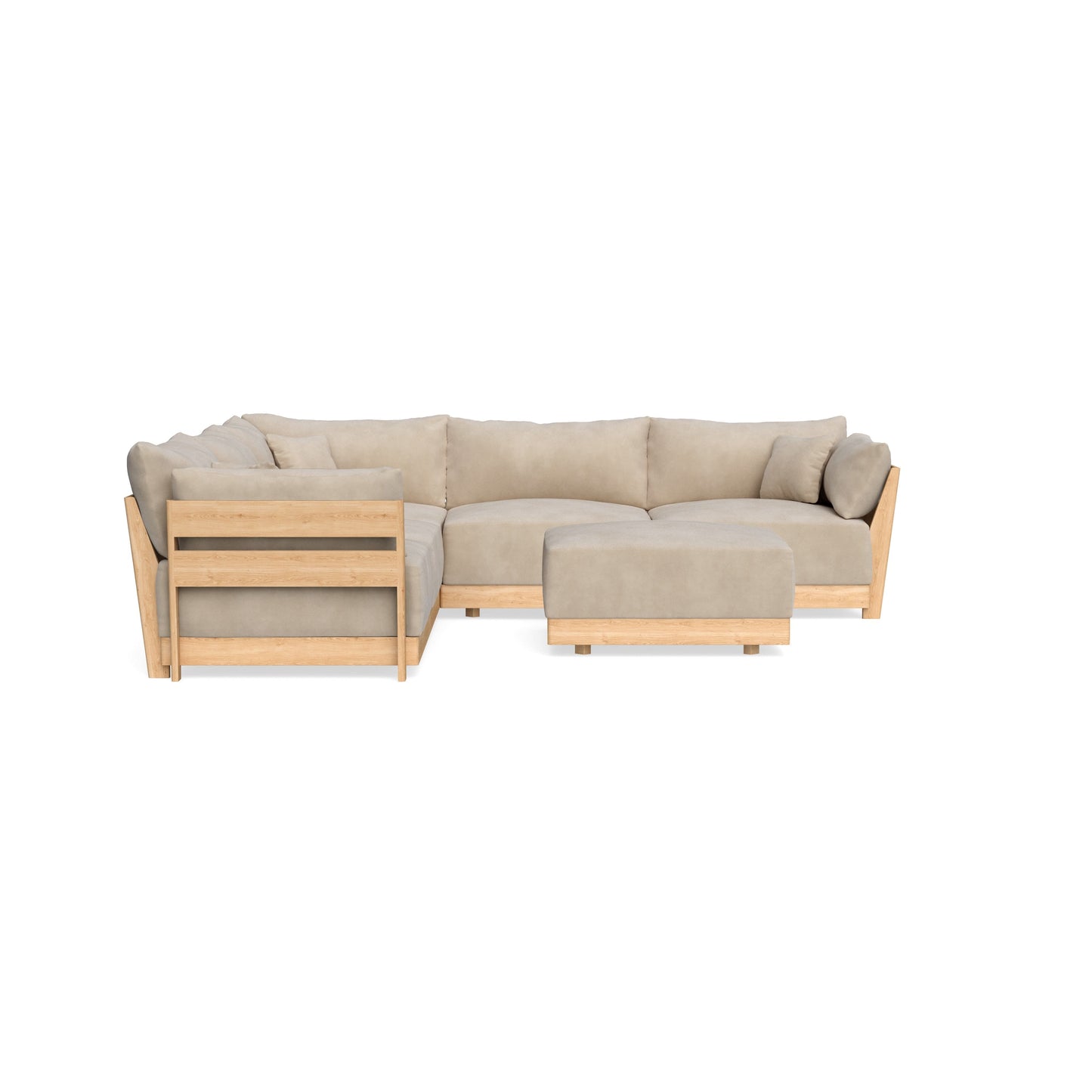 Slipcover Only - Modular Bondi 5-Seater Corner Sectional + Ottoman in Oyster