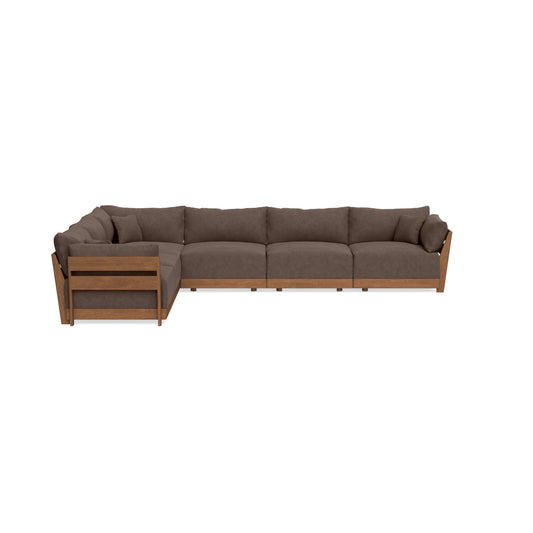 Modular Bondi Espresso 6-Seater Corner Sectional in Chocolate | Memory Foam Blend