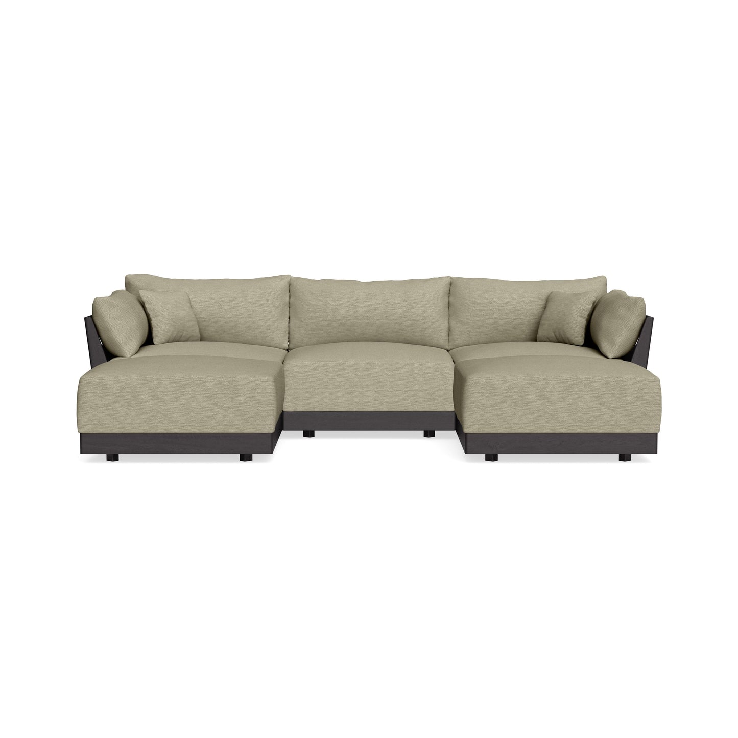 Modular Bondi Black 3-Seater U-Sectional in Cappuccino | Memory Foam Blend