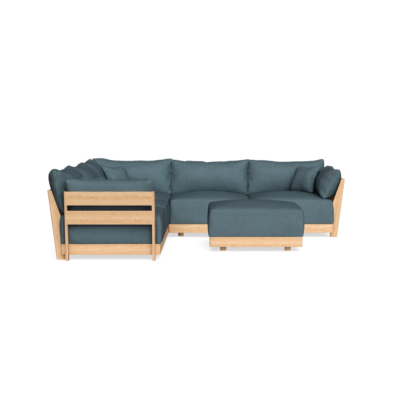 Slipcover Only - Modular Bondi 5-Seater Corner Sectional + Ottoman in Slate Blue