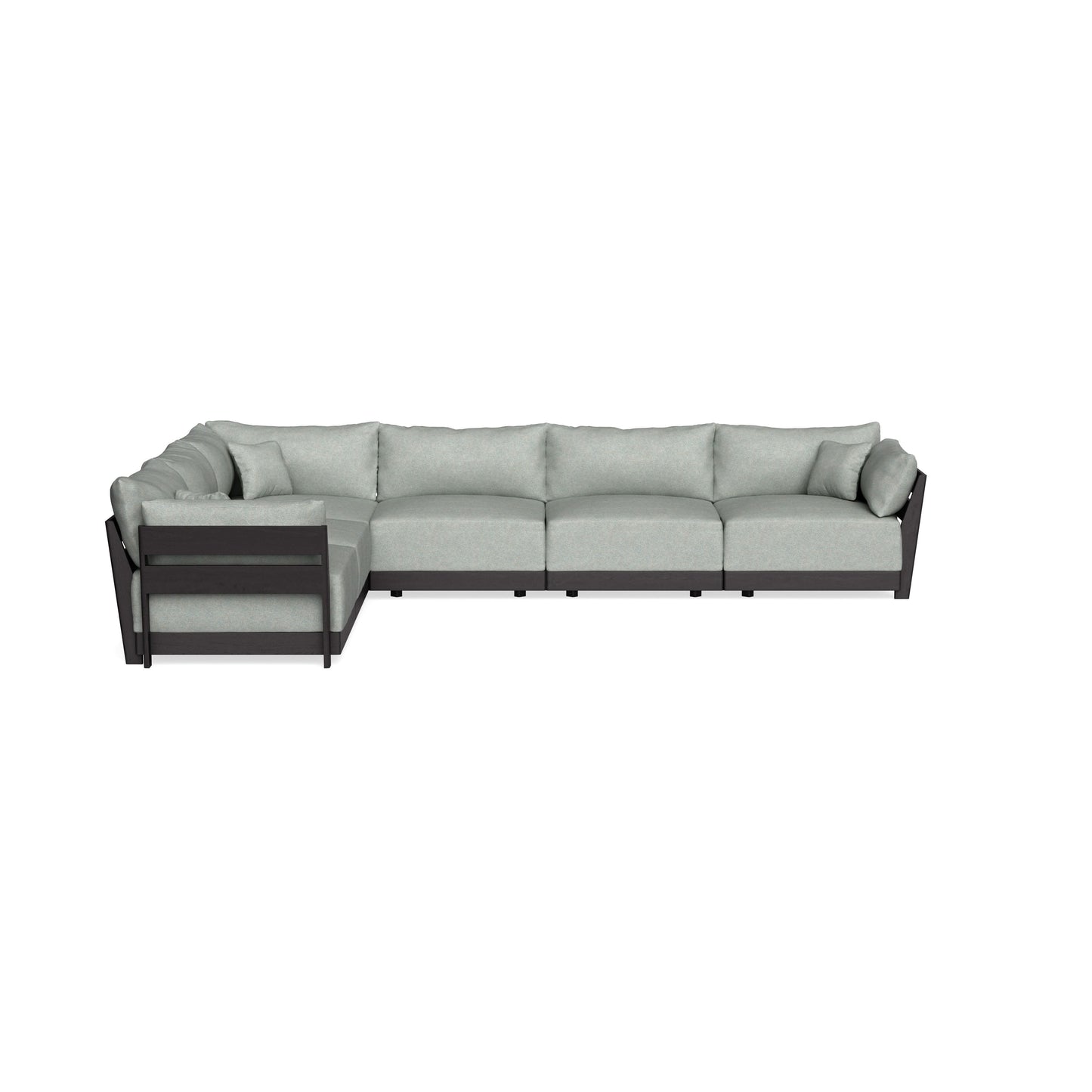 Modular Bondi Black 6-Seater Corner Sectional in Spa | Memory Foam Blend
