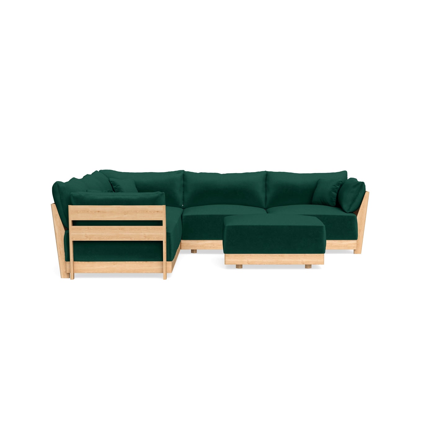 Slipcover Only - Modular Bondi 5-Seater Corner Sectional + Ottoman in Evergreen