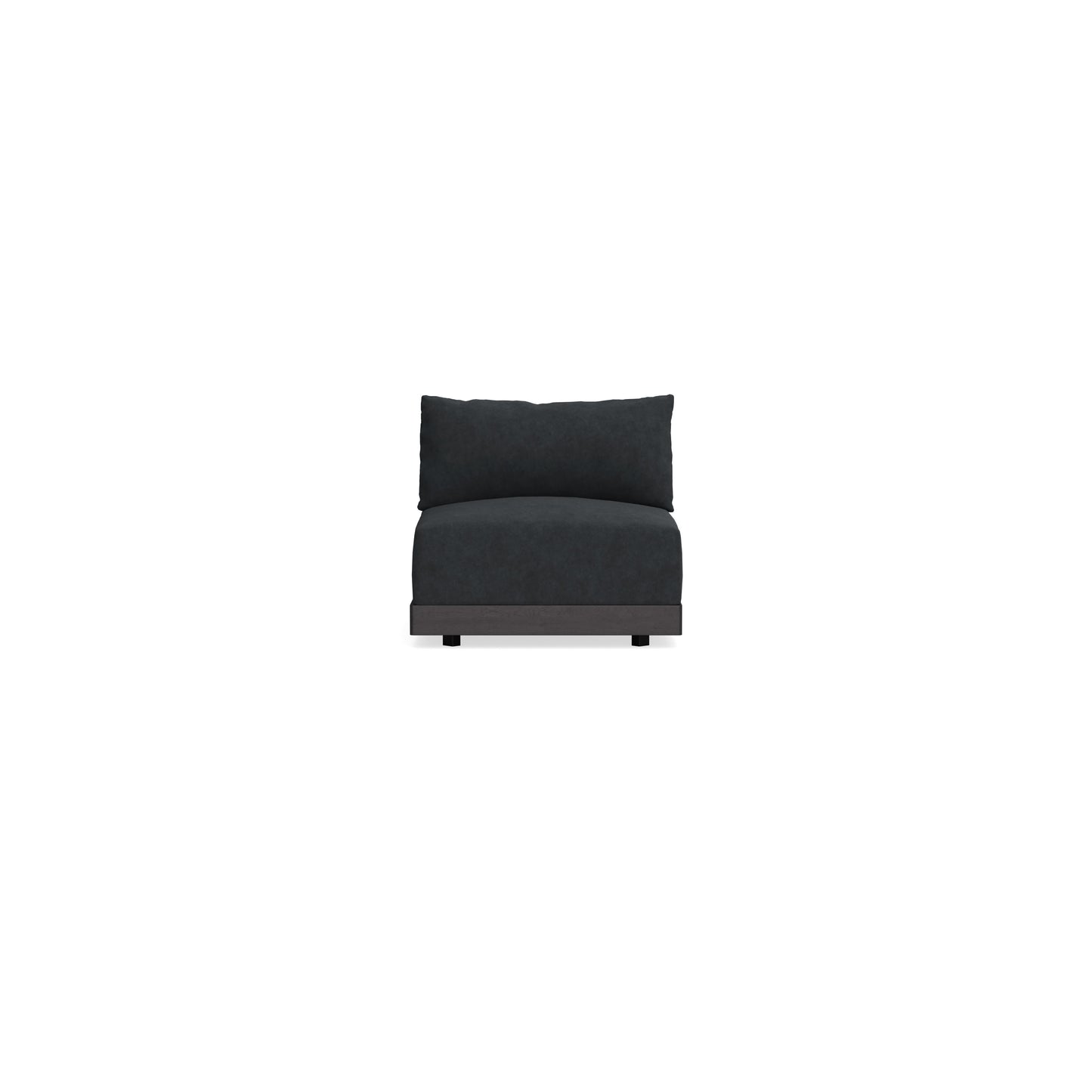 Modular Bondi Black Armless Chair in Coal | Memory Foam Blend