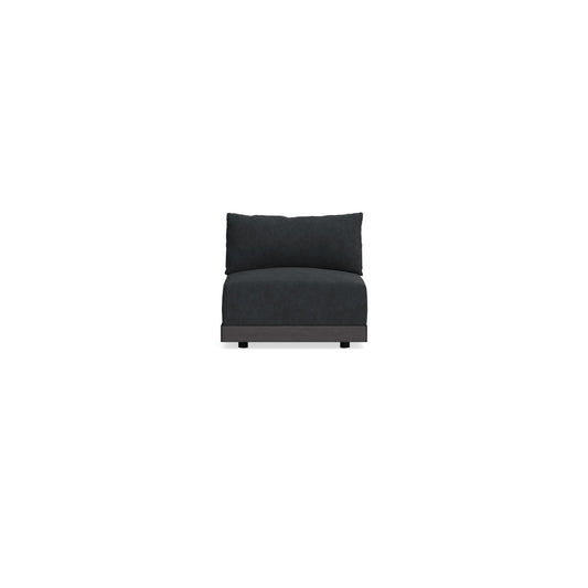 Modular Bondi Black Armless Chair in Coal | Memory Foam Blend