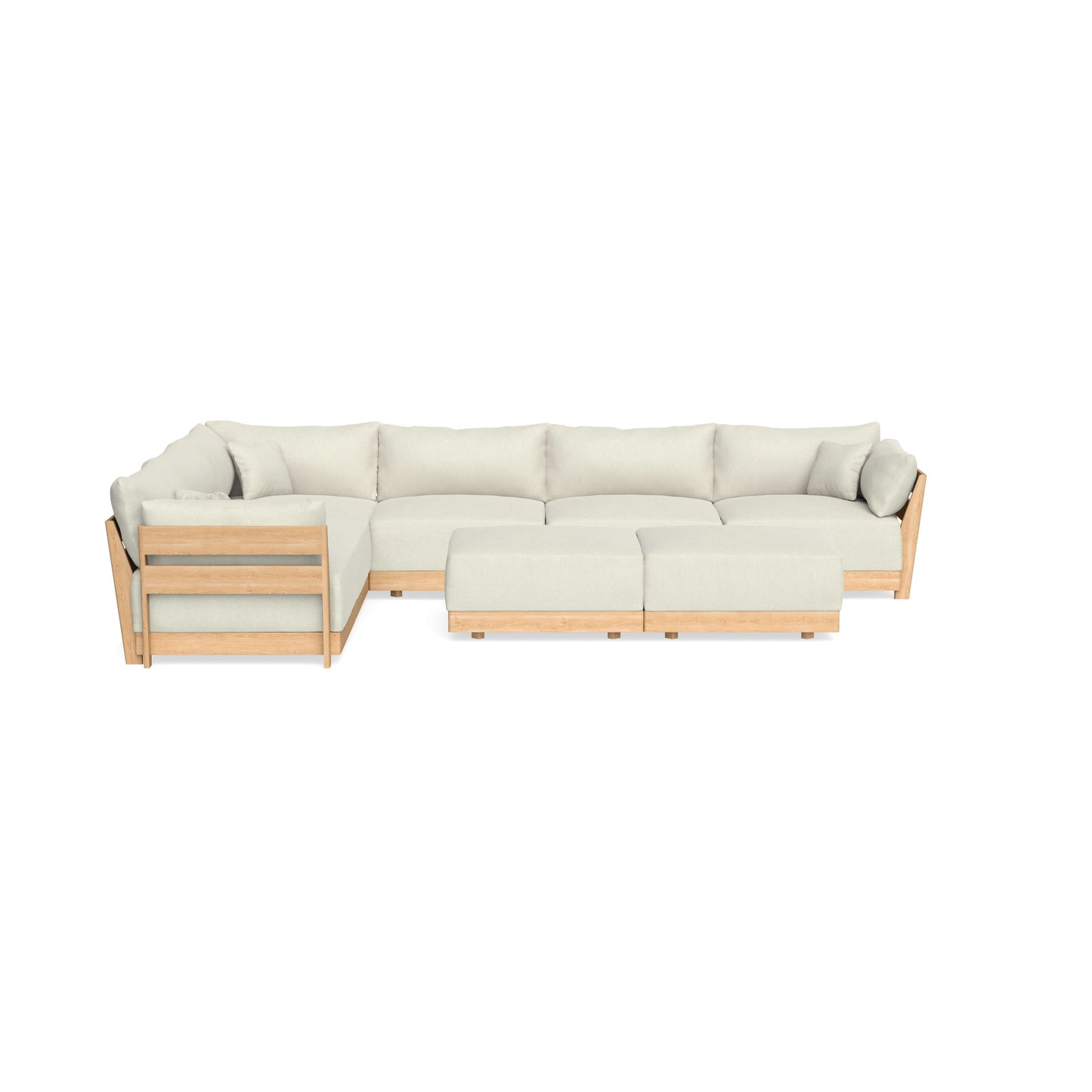 Slipcover Only - Modular Bondi 6-Seater Corner Sectional + Bench Ottoman in Eggshell