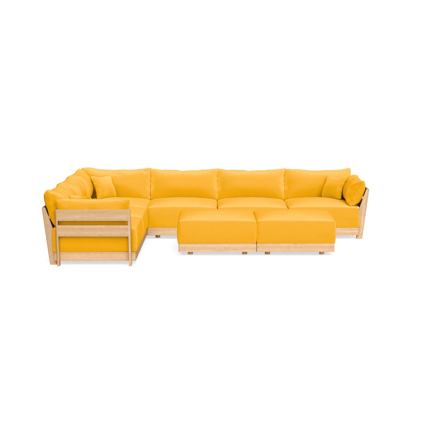 Slipcover Only - Modular Bondi 6-Seater Corner Sectional + Bench Ottoman in Marigold