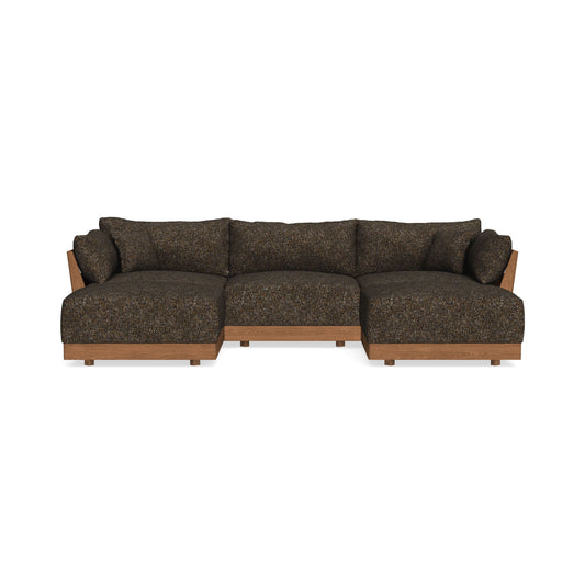 Modular Bondi Espresso 3-Seater U-Sectional in Phantom | Memory Foam Blend