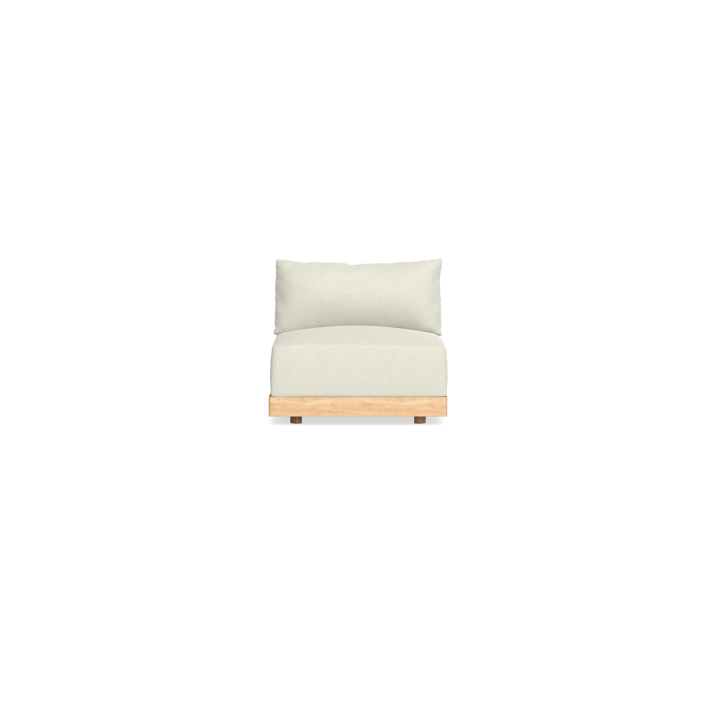 Modular Bondi Latte Armless Chair in Eggshell | Memory Foam Blend