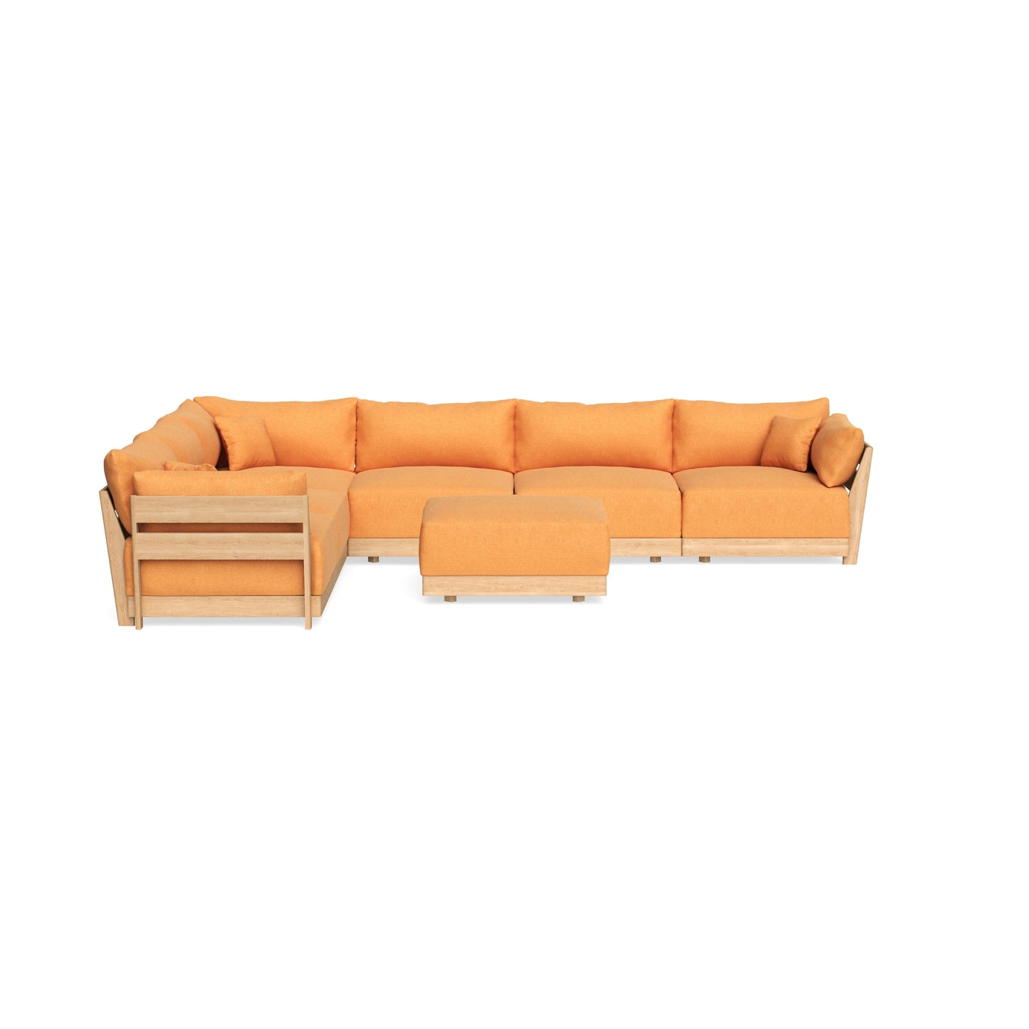 Slipcover Only - Modular Bondi 6-Seater Corner Sectional + Ottoman in Tangerine
