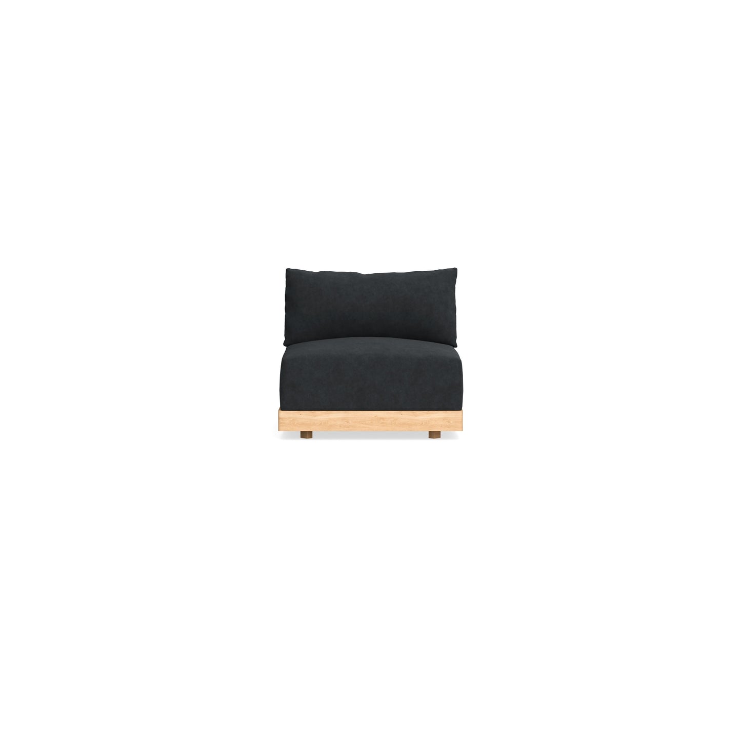 Modular Bondi Latte Armless Chair in Coal | Memory Foam Blend