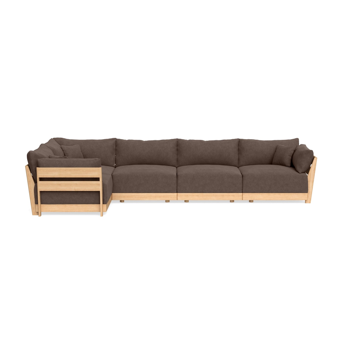 Modular Bondi Latte 5-Seater L-Sectional in Chocolate | Memory Foam Blend