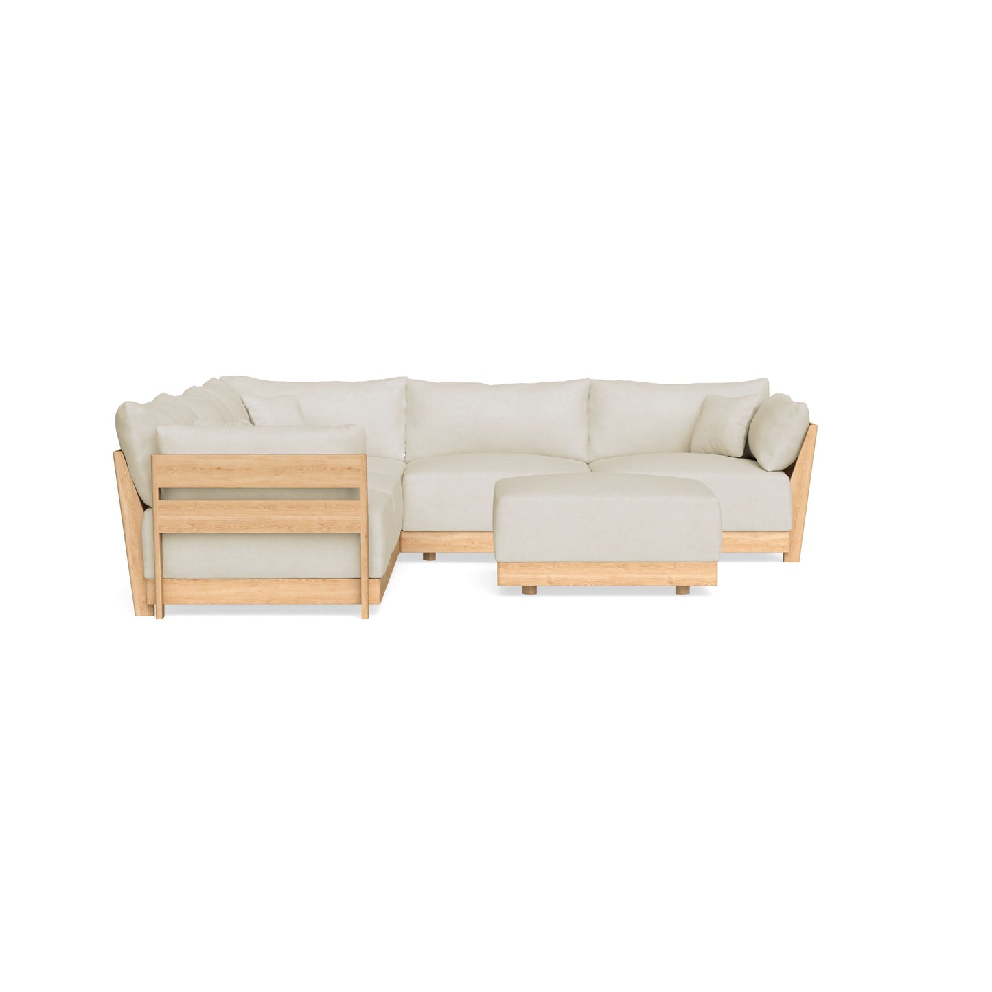 Slipcover Only - Modular Bondi 5-Seater Corner Sectional + Ottoman in Mascarpone