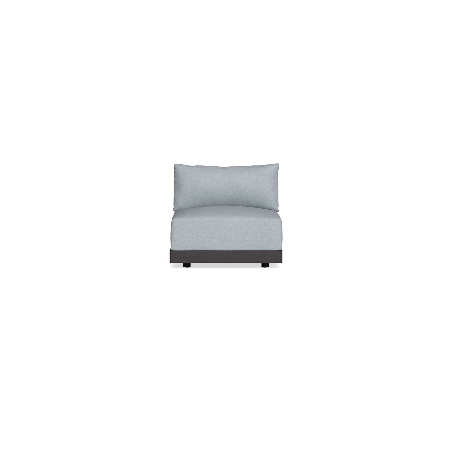 Modular Bondi Black Armless Chair in Ash | Memory Foam Blend