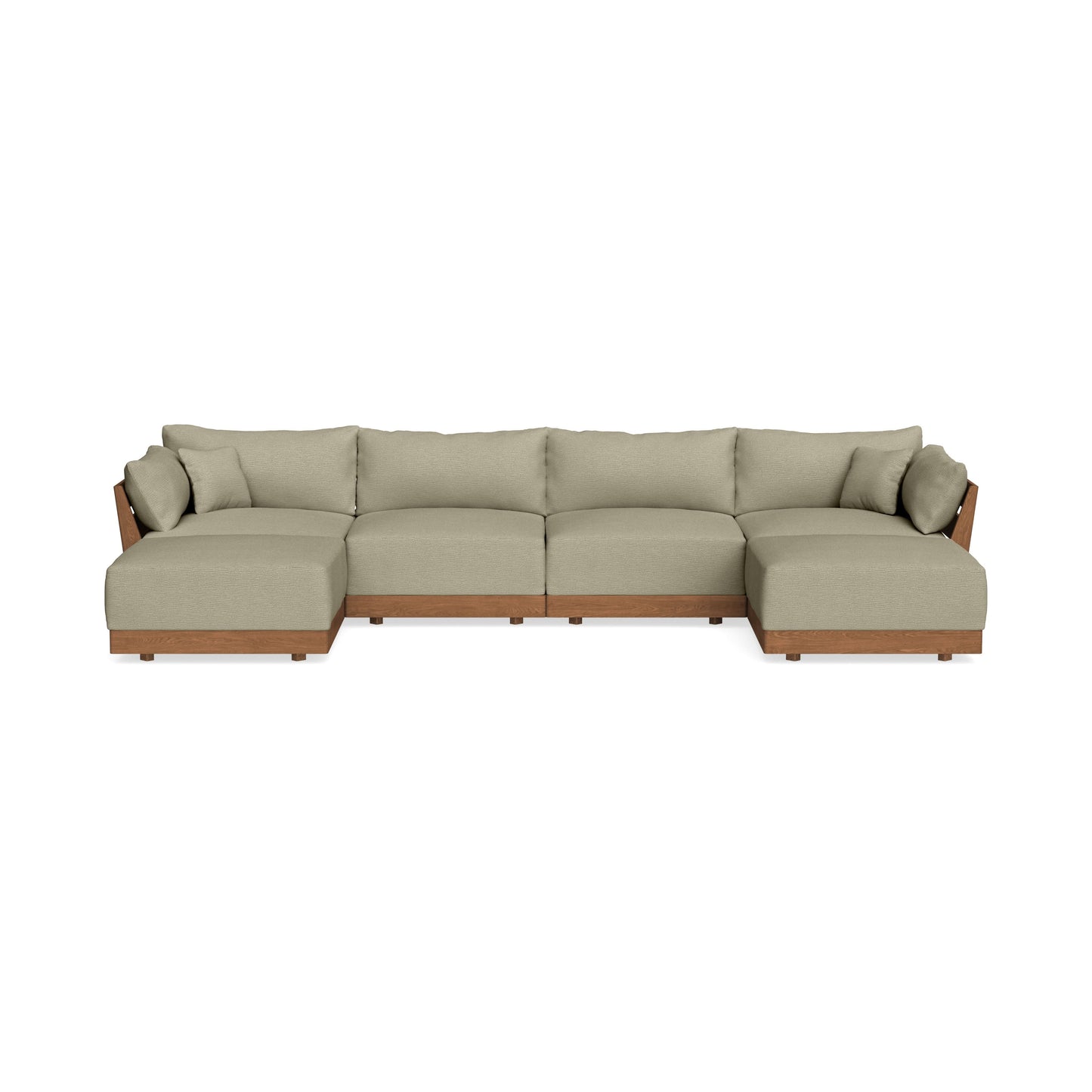Modular Bondi Espresso 4-Seater U-Sectional in Cappuccino | Memory Foam Blend