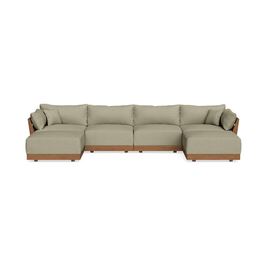 Modular Bondi Espresso 4-Seater U-Sectional in Cappuccino | Memory Foam Blend