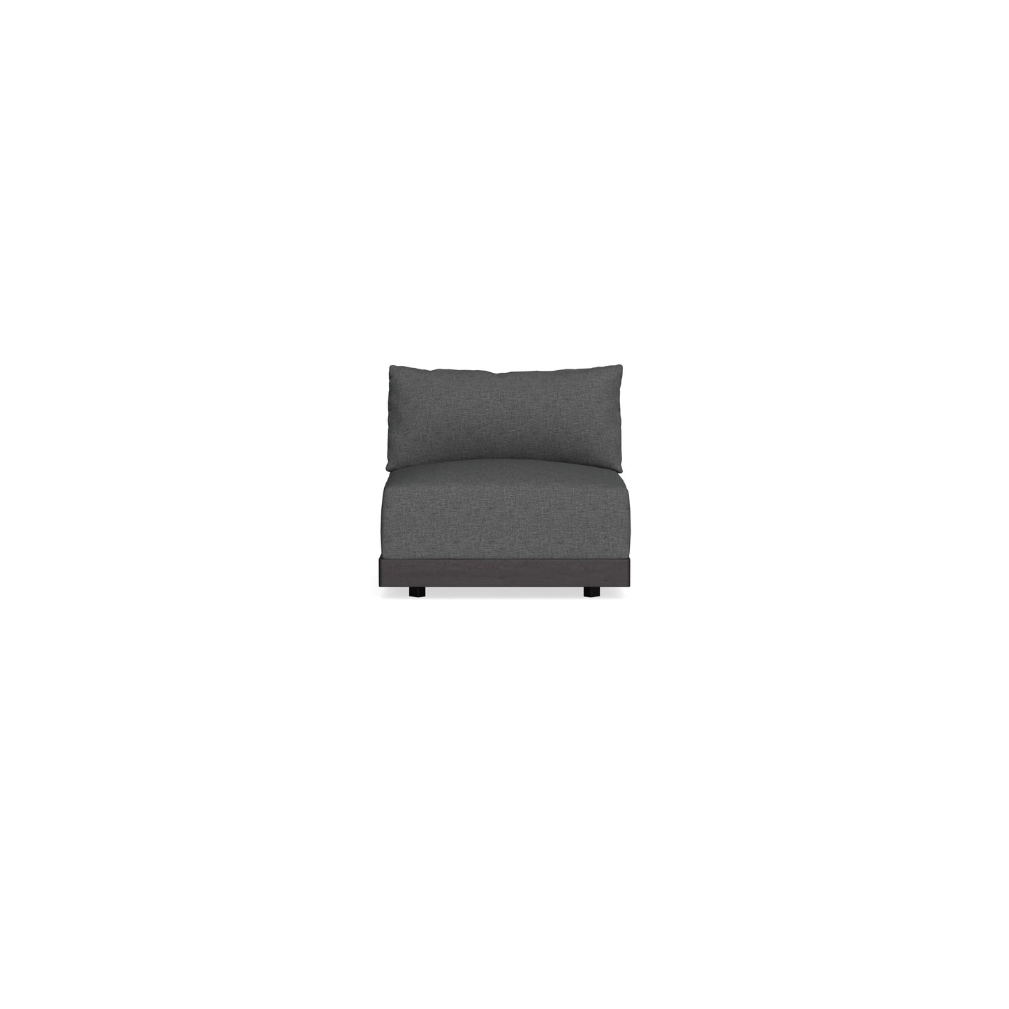 Modular Bondi Black Armless Chair in Pebble | Memory Foam Blend