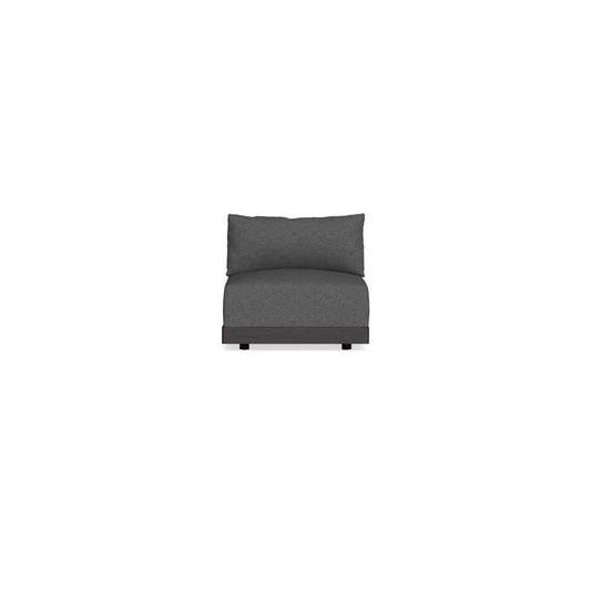Modular Bondi Black Armless Chair in Pebble | Memory Foam Blend