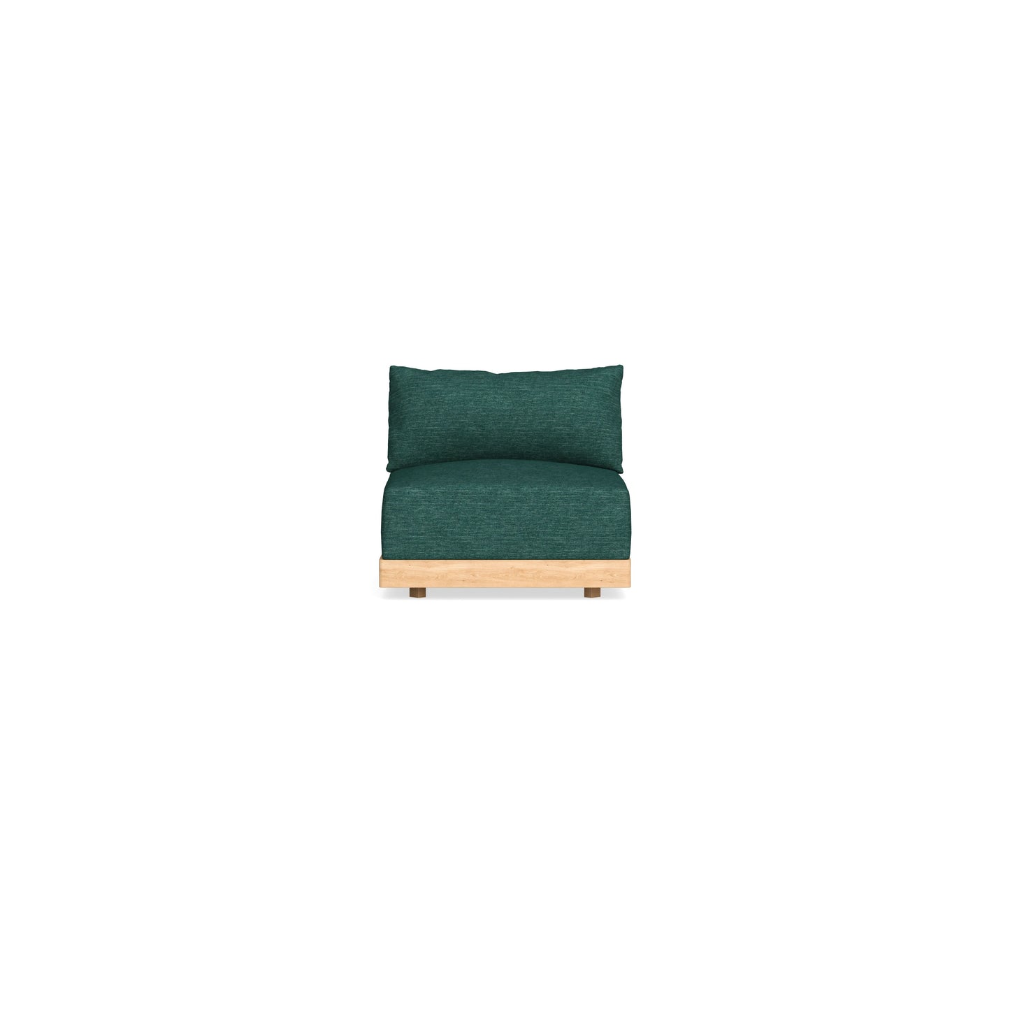 Modular Bondi Latte Armless Chair in Forest Green | Memory Foam Blend