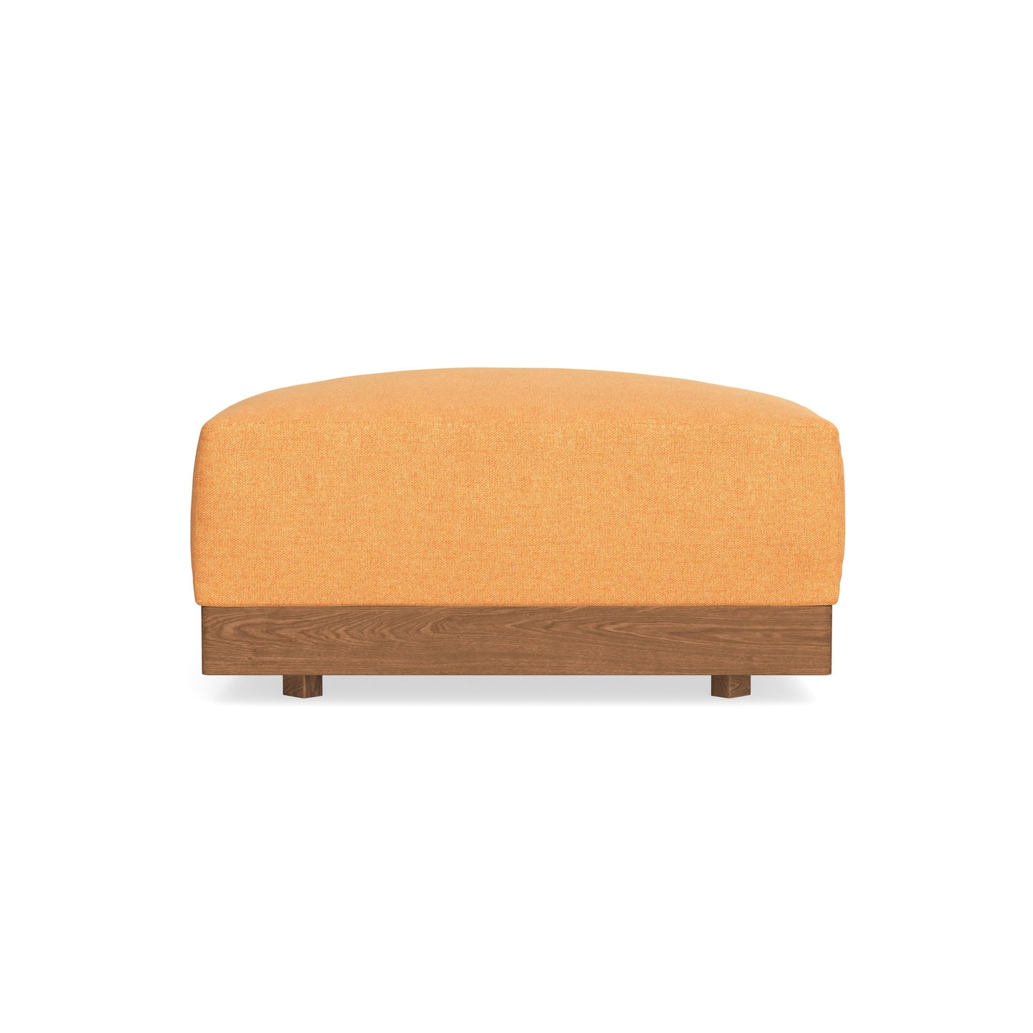 Modular Bondi Espresso Ottoman in Tangerine | Memory Foam Blend