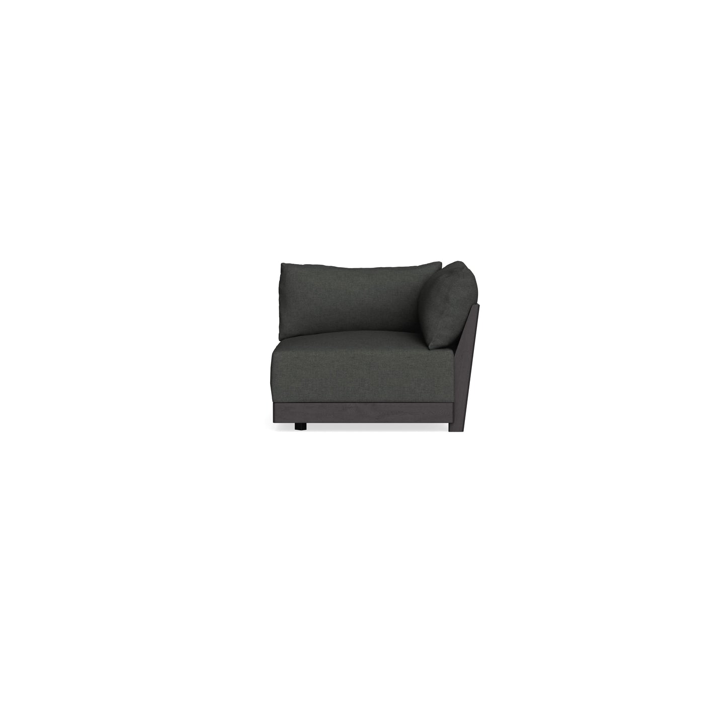 Modular Bondi Black Corner Chair in Raven Gray | Memory Foam Blend