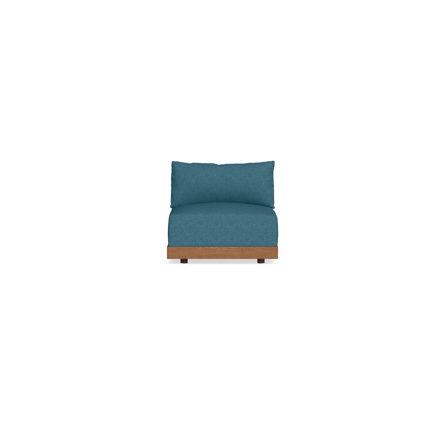 Modular Bondi Espresso Armless Chair in Aegean Blue | Memory Foam Blend